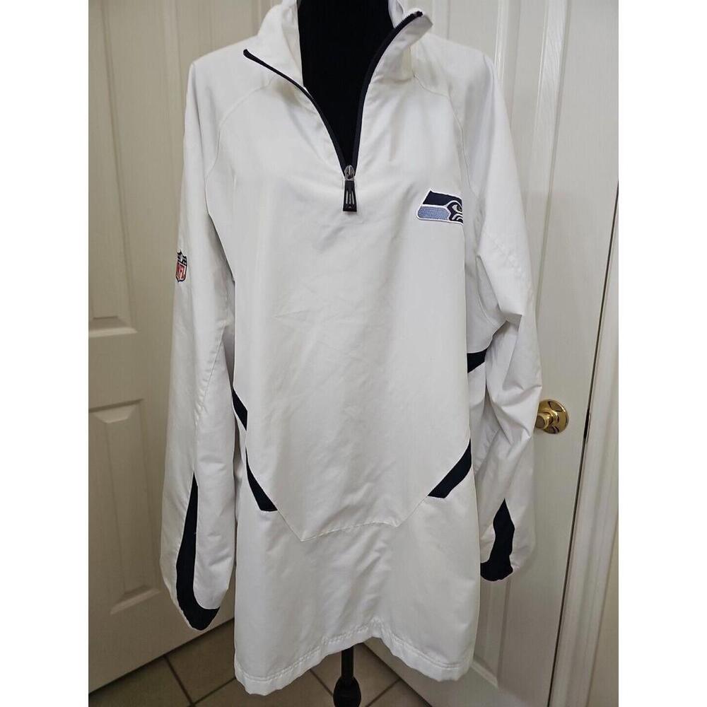 NFL Seattle‎ Seahawks Men's Jacket 2XL White Reebok On field Windbreaker